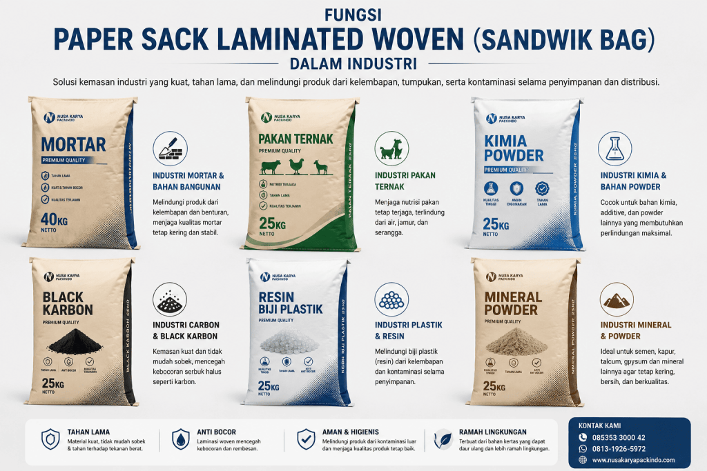 FUNGSI KARUNG KERTAS LAMINATED WOVEN (SANDWIK BAG) DALAM INDUSTRI