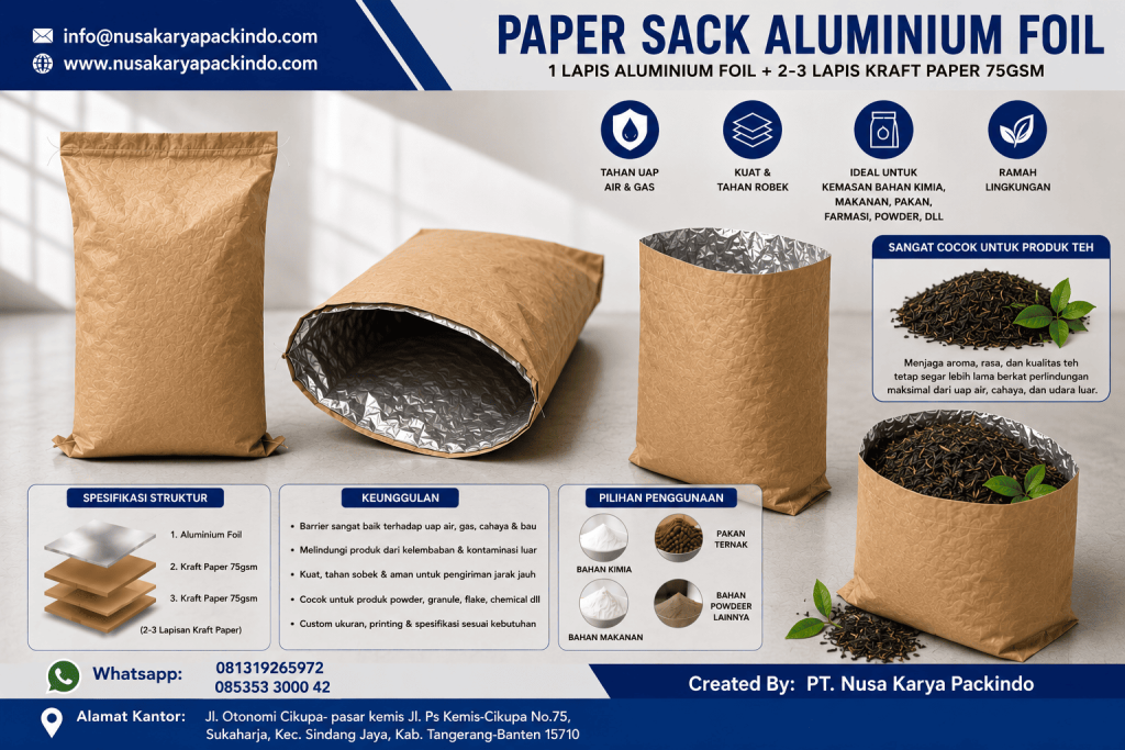 PAPER SACK ALUMUNIUM FOIL LAMINATED