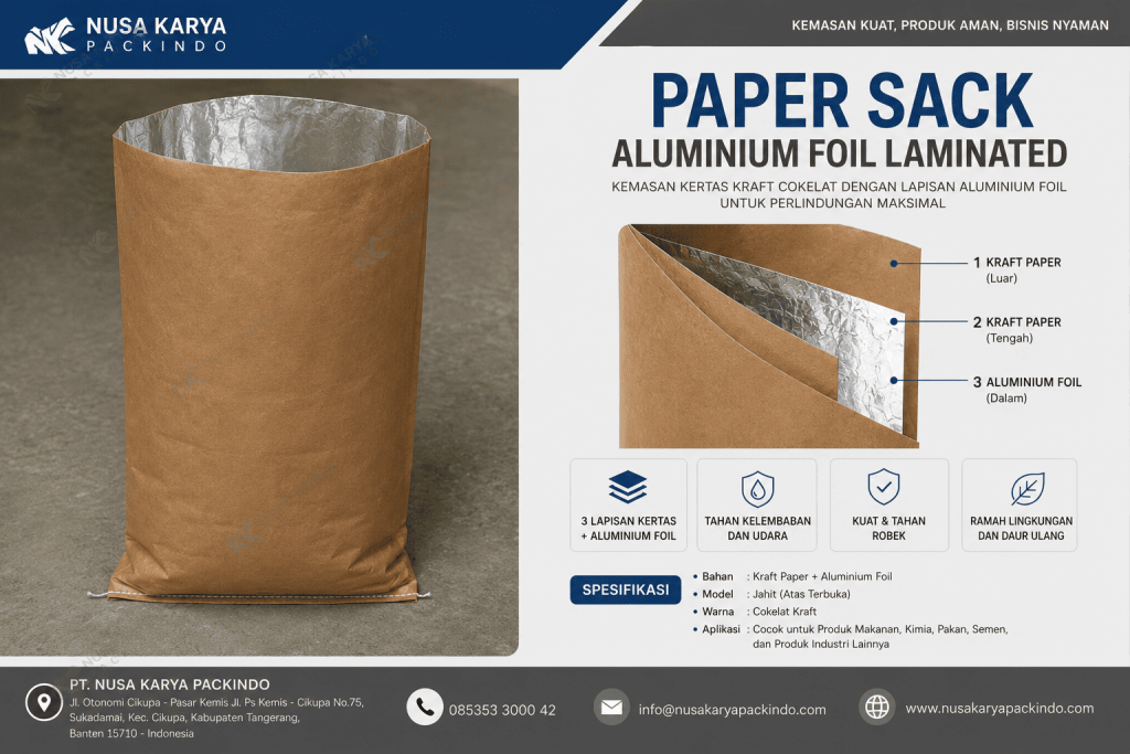 PAPER SACK ALUMUNIUM FOIL LAMINATED JAHIT POLOS